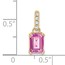 14K Yellow Gold Pink Sapphire and Diamond Pendant - 15.9 mm