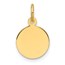 14K Yellow Gold Plain Gauge Engravable Disc Charm - 16.2 mm