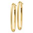 14k Yellow Gold Polished & Brushed Oval Hoop Earrings - 2 mm