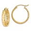 14k Yellow Gold Polished & Diamond-cut Hoop Earrings - 20 mm