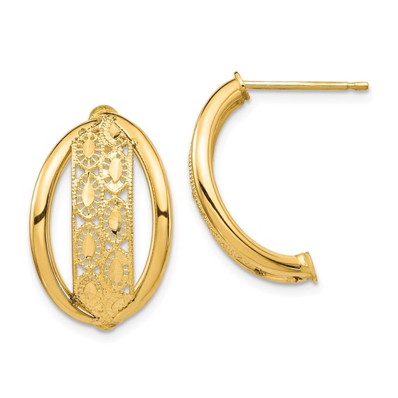 14k Yellow Gold Polished & Diamond-cut Post Dangle Earrings 14k Yellow Gold Polished & Diamond-cut Post Dangle Earrings