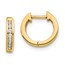 14k Yellow Gold Polished Diamond Post Huggie Hoop Earrings -11 mm