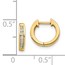14k Yellow Gold Polished Diamond Post Huggie Hoop Earrings -11 mm