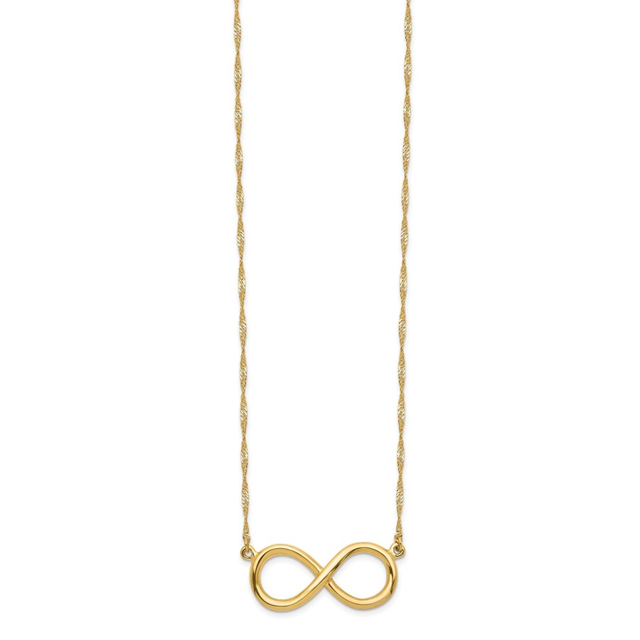 14k Yellow Gold Polished Infinity Necklace - 16.5 in.