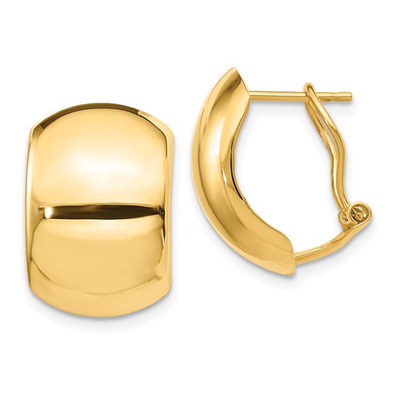 14k Yellow Gold Polished Omega Back Earrings 14k Yellow Gold Polished Omega Back Earrings