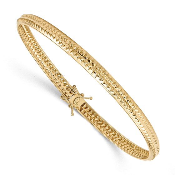 14k Yellow Gold Polished Textured Flexible Bangle Bracelet 14k Yellow Gold Polished Textured Flexible Bangle Bracelet