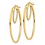 14k Yellow Gold Polished & Textured Oval Hoop Earrings