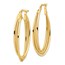14k Yellow Gold Polished & Textured Twisted Fancy Hoop Earrings