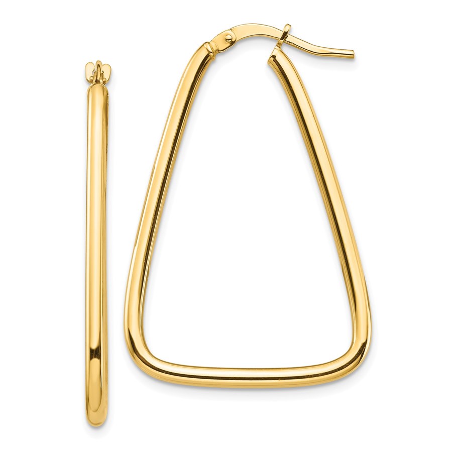 Triangle hoop earrings gold Clearance