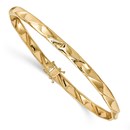 14k Yellow Gold Polished Twisted Bangle Bracelet