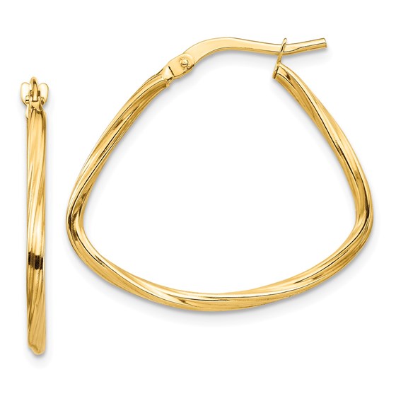 14k Yellow Gold Polished Twisted Fancy Hoop Earrings 14k Yellow Gold Polished Twisted Fancy Hoop Earrings