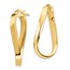 14k Yellow Gold Polished Wavy Hoop Earrings - 3 mm