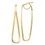 14k Yellow Gold Polished Wavy Rectangle Hoop Earrings