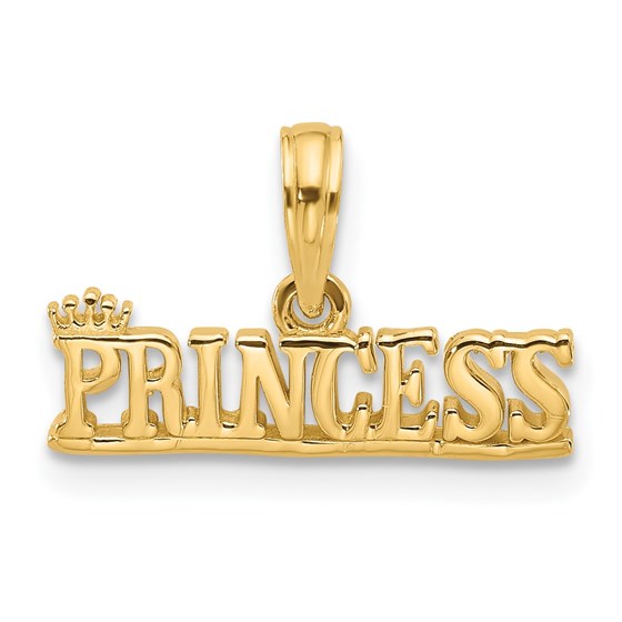 14K Yellow Gold PRINCESS Charm - 11.4 mm 14K Yellow Gold PRINCESS Charm - 11.4 mm