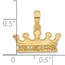 14K Yellow Gold PRINCESS Crown Charm - 15 mm