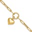 14K Yellow Gold Puff Heart Paper Clip Link Bracelet - 7.25 in.