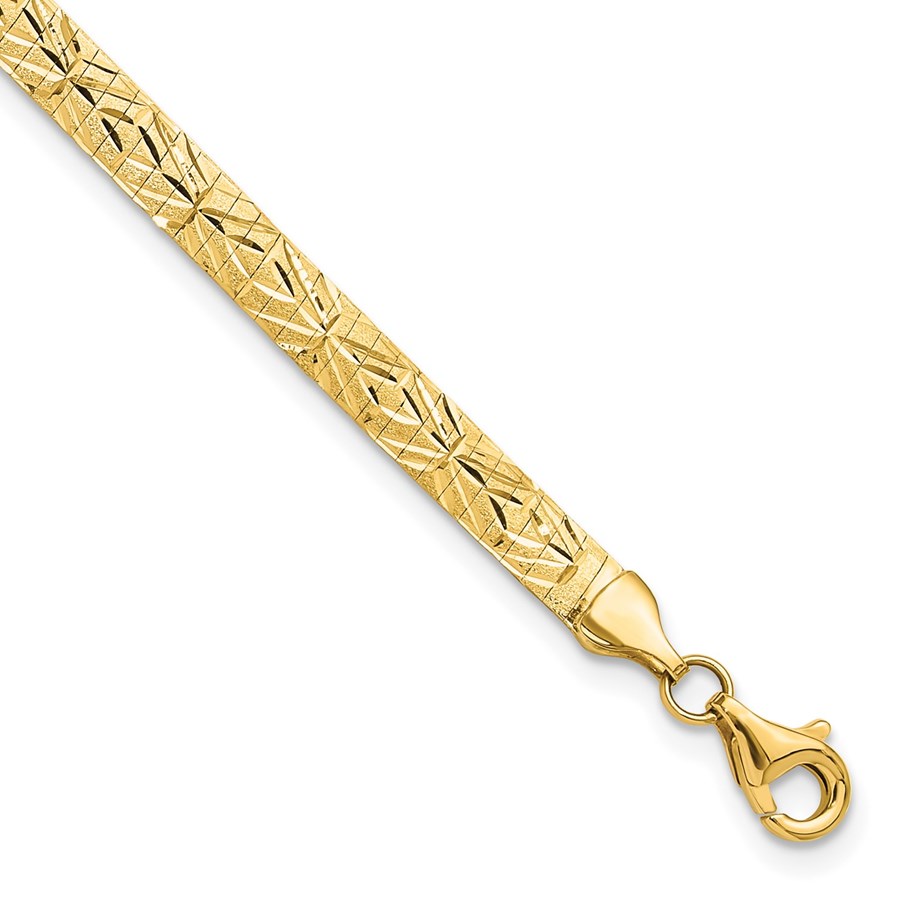 14K Yellow Gold Reversible Omega Bracelet - 7.5 in.