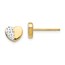 14k Yellow Gold & Rhodium Diamond-Cut Heart Post Earrings