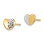 14k Yellow Gold & Rhodium Diamond-Cut Heart Post Earrings