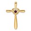 14K Yellow Gold Rhodolite Garnet Cross Chain Slide - 26.8 mm