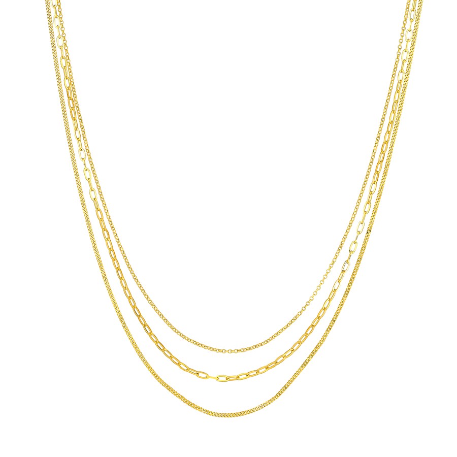 14K Yellow Gold Rolo Paperclip Curb Necklace - 18 in.