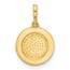 14K Yellow Gold Round with Rope Border Charm - 15 mm