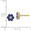 14k Yellow Gold Sapphire & Diamond Flower Post Earrings - 6 mm