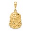 14K Yellow Gold Satin Jesus Medal Pendant - 25.3 mm