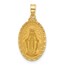 14K Yellow Gold Satin Medal Solid Oval Pendant - 24.9 mm