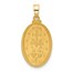 14K Yellow Gold Satin Medal Solid Oval Pendant - 24.9 mm