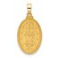 14K Yellow Gold Satin Medal Solid Oval Pendant - 24.9 mm