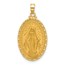 14K Yellow Gold Satin Medal Solid Oval Pendant - 29.9 mm