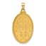 14K Yellow Gold Satin Medal Solid Oval Pendant - 29.9 mm