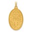 14K Yellow Gold Satin Miraculous Medal Oval Pendant - 33 mm