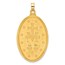 14K Yellow Gold Satin Miraculous Medal Oval Pendant - 37.7 mm