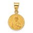 14K Yellow Gold Satin Sacred Heart of Jesus Medal - 21.1 mm