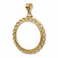 14K Yellow Gold Screw-Top Rope Polished Coin Bezel - 27 mm