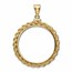 14K Yellow Gold Screw-Top Rope Polished Coin Bezel - 27 mm