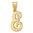 14K Yellow Gold Script Letter E Initial Pendant - 23.6 mm