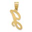 14K Yellow Gold Script Letter J Initial Pendant - 25.4 mm