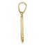14K Yellow Gold Script Letter M Initial Pendant - 24 mm