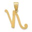 14K Yellow Gold Script Letter N Initial Pendant - 24 mm