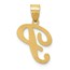 14K Yellow Gold Script Letter P Initial Pendant - 24 mm