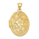 14k Yellow Gold Scrolled Floral Locket - 30 mm