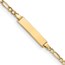 14K Yellow Gold Semi-Solid Figaro ID Bracelet - 8 in.