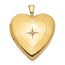 14k Yellow Gold Side Swirls w/ Diamond Heart Locket - 25 mm