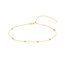 14K Yellow Gold Six Mini Star Station Adjustable Anklet - 10 in.