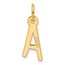 14K Yellow Gold Slanted Block Letter A Initial Charm - 18 mm
