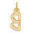 14K Yellow Gold Slanted Block Letter B Initial Charm - 18.9 mm