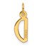 14K Yellow Gold Slanted Block Letter D Initial Charm - 20 mm